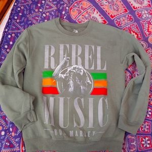 Bob Marley REBEL MUSIC Rasta Sweatshirt (S)